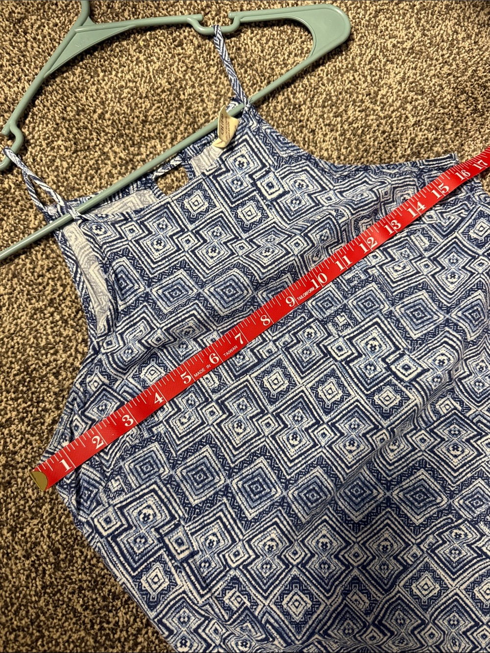 Faded Glory Blue Geometric Print Spaghetti-Strap Maxi Dress - Picture 7 of 7